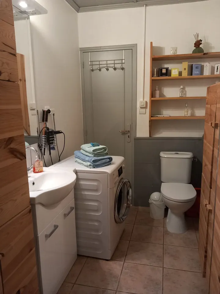 Laundry area and toilet