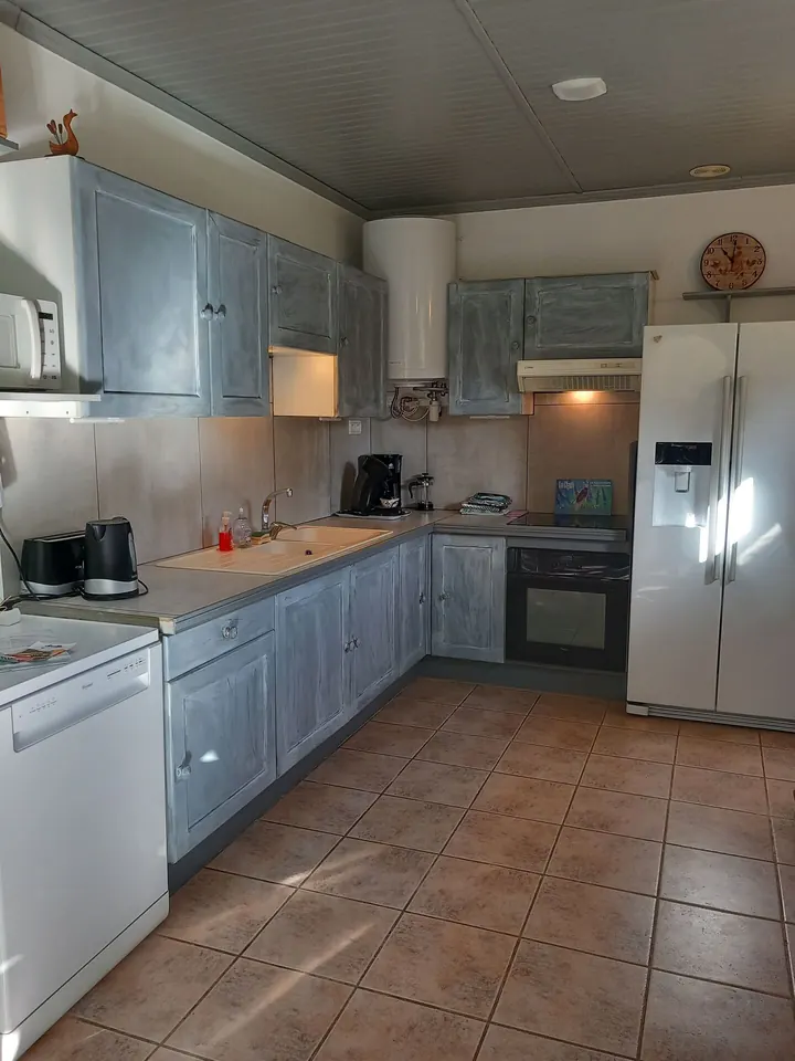 Kitchen with American-style fridge